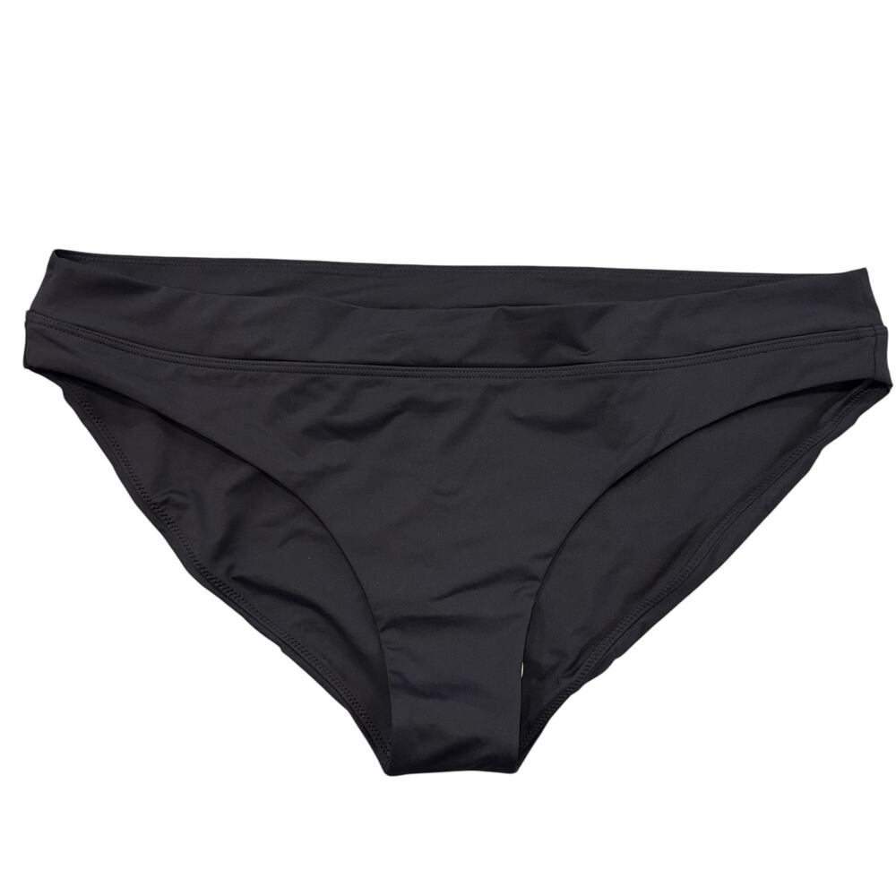 NWT prAna Summer Wave Bikini Bottoms Black Mid-Rise Full Coverage Swim, Size XL - Picture 5 of 10